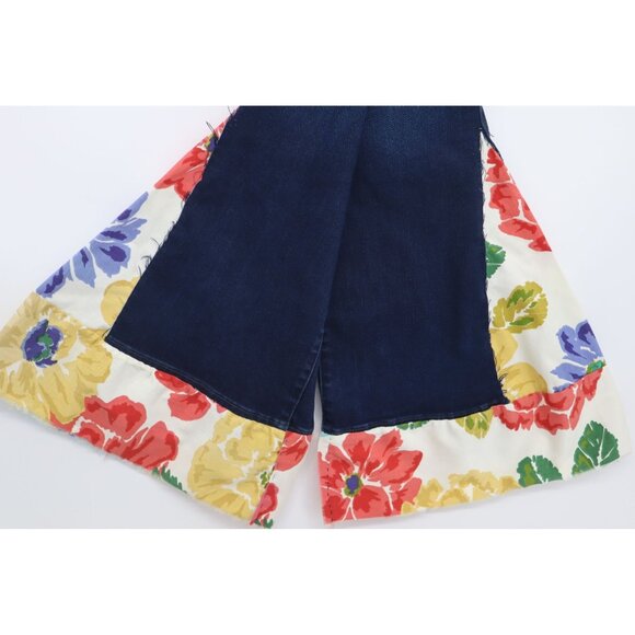 Levis 529 Bootcut Jeans Upcycled Reworked Boho Hipie Flared Size 16 Wide Legs - Picture 15 of 16